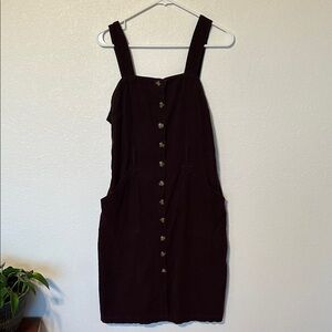 Universal Thread Burgundy Button-Front Midi Dress